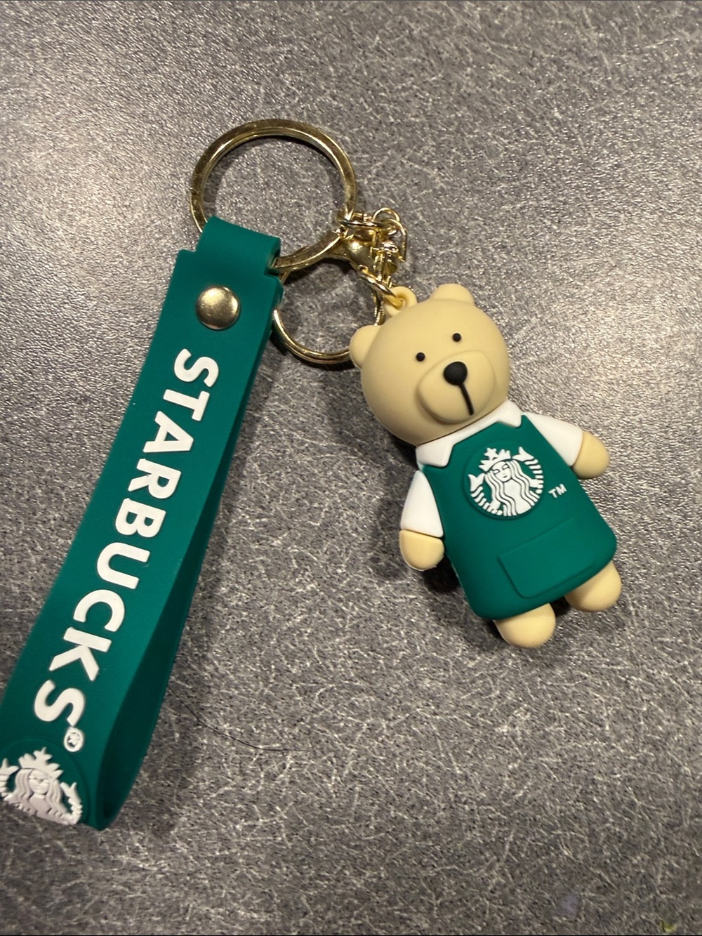Starbucks Teal Bear Keychain with Branded Strap - Picture 4 of 5